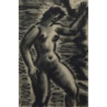 Frans MASEREEL (1889-1972), charcoal drawing Nue, monogrammed and dated 1950