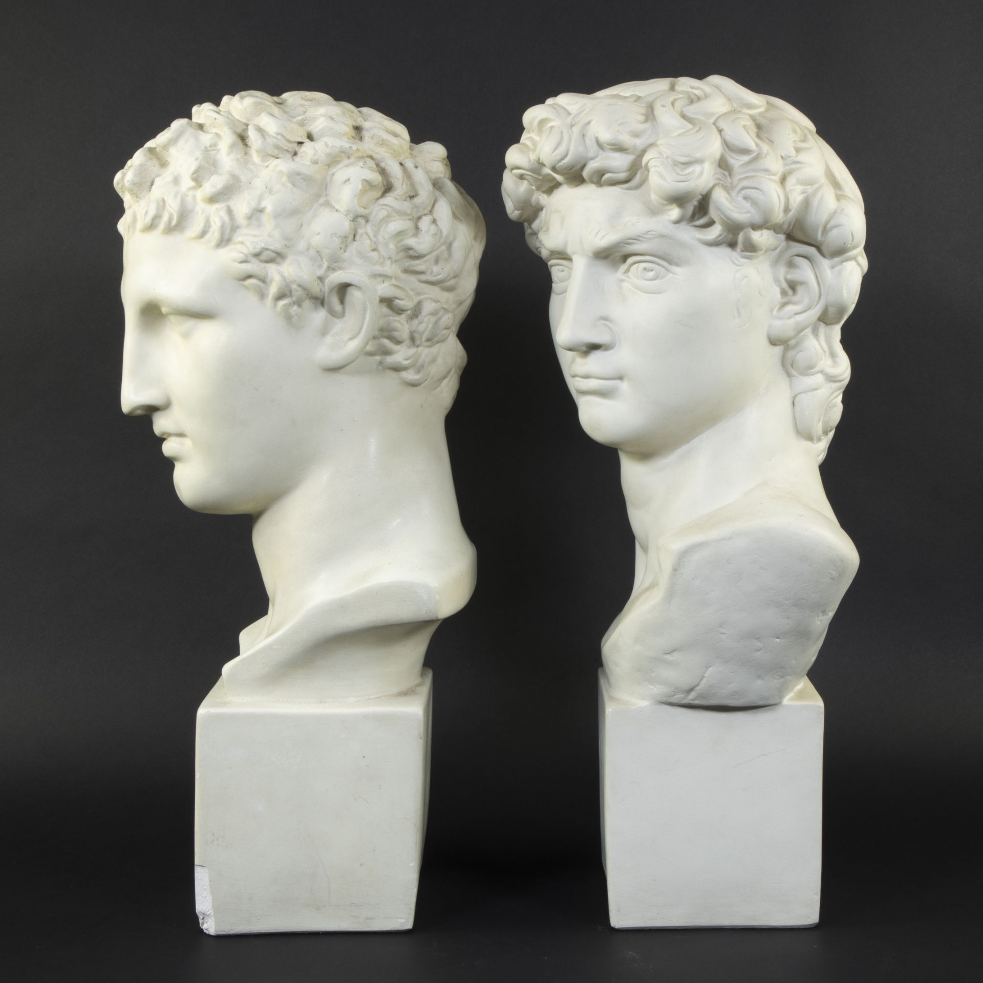 2 plaster busts David and Roman head - Bild 2 aus 4