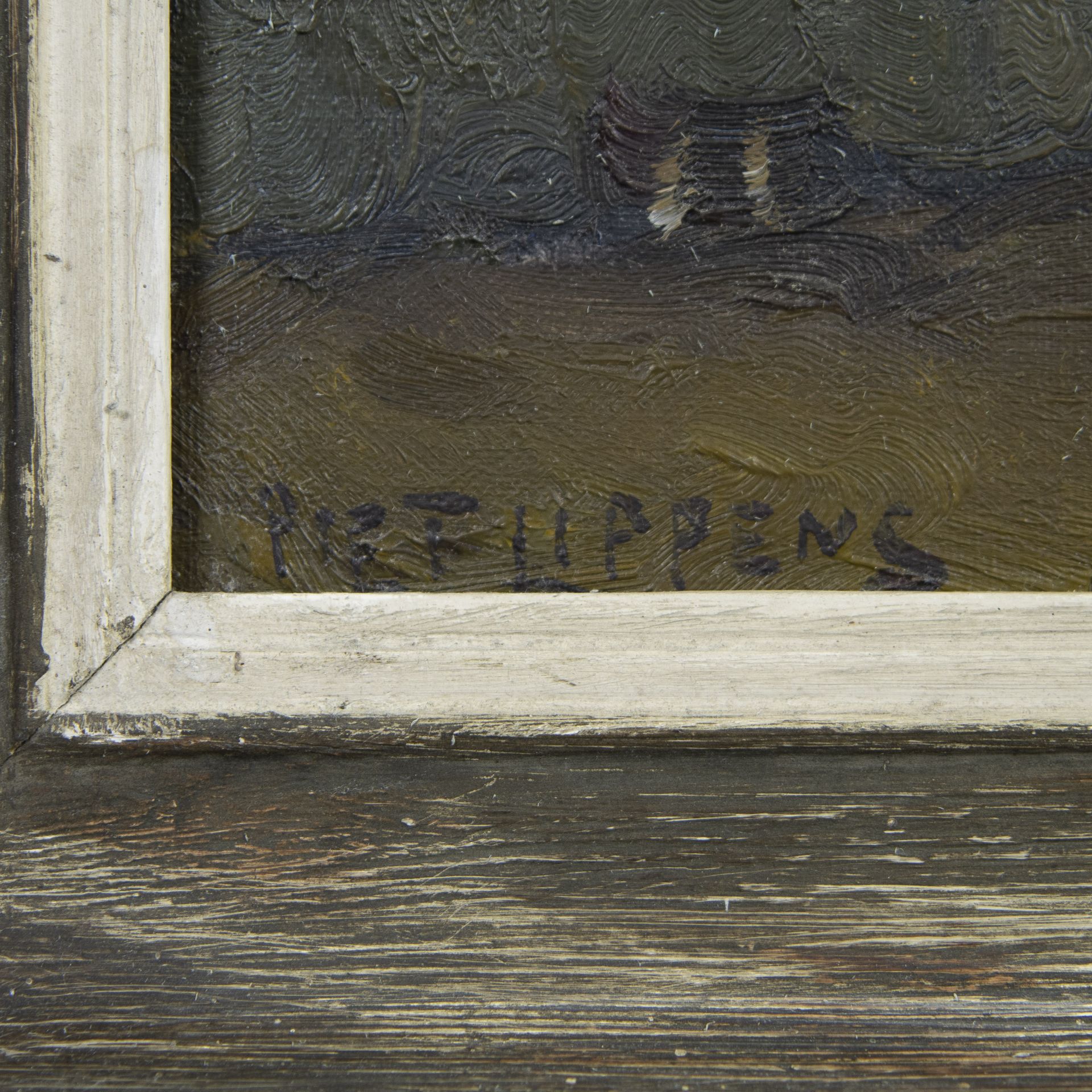 Piet LIPPENS (1890-1981), oil on hardboard Farm, signed - Bild 3 aus 4
