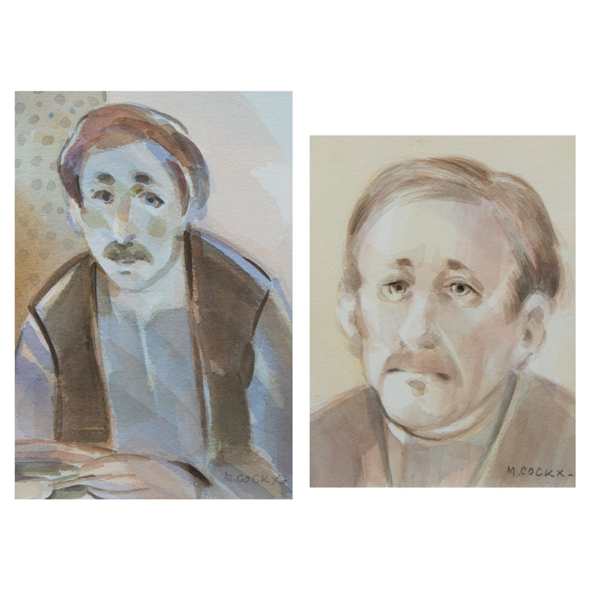 Marcel COCKX (1930-2007), 2 watercolour paintings, signed