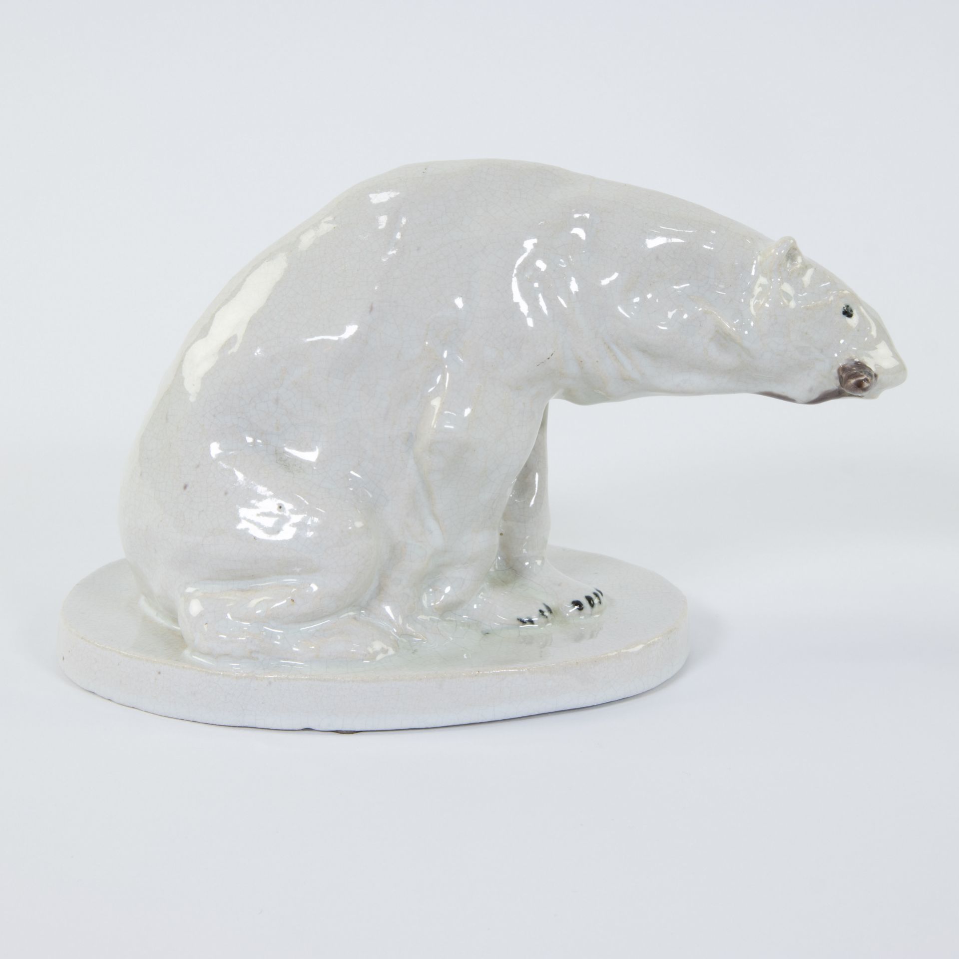 Domien INGELS (1881-1946), ceramic polar bear, marked Ceramaes - Bild 2 aus 6