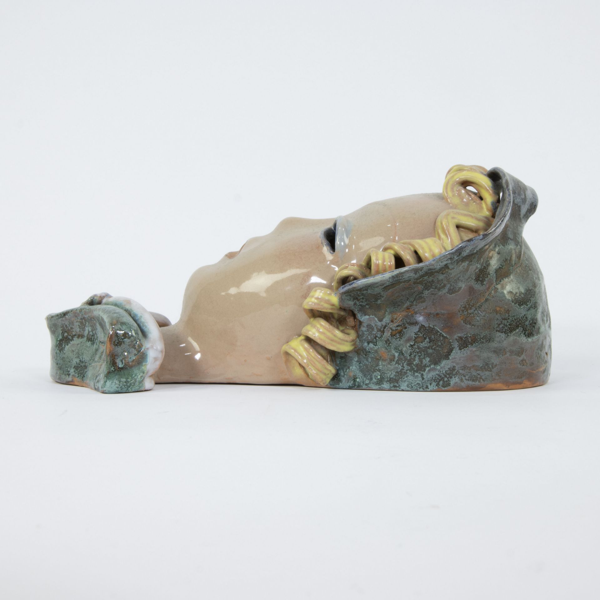 Domien INGELS (1881-1946), mask in ceramic, monogrammed - Image 3 of 5