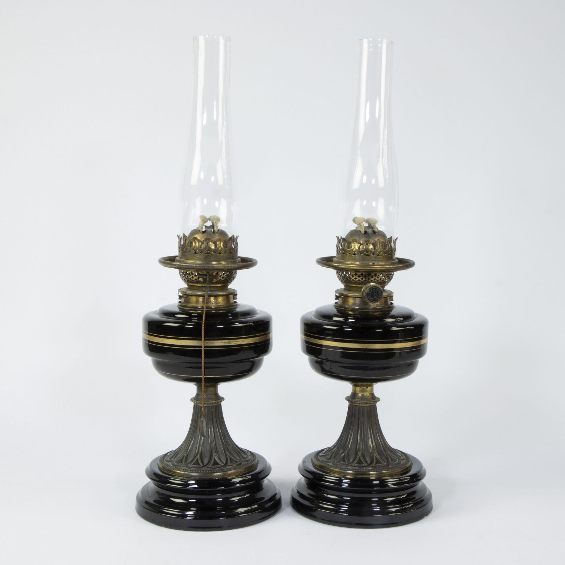 Pair of Napoleon III oil lamps - Bild 2 aus 5