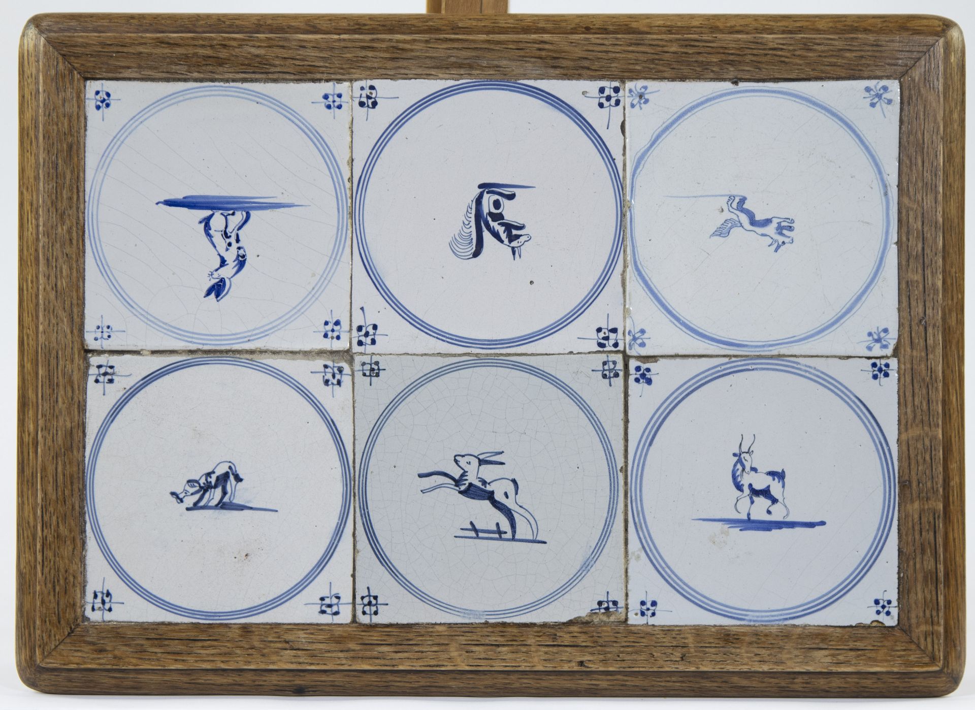 18 Delft tiles depicting animals, 18th/19th century, framed (table top) - Bild 4 aus 4