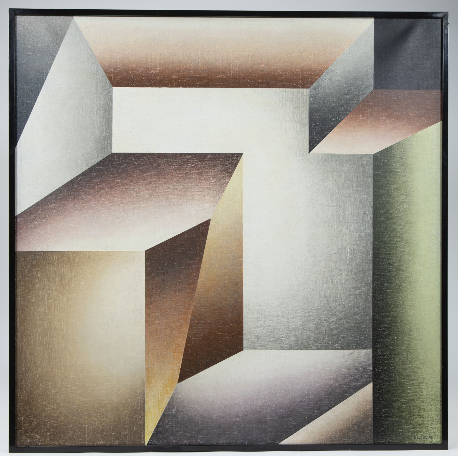 Jos DE MEY (1928-2007), oil on canvas Dorpszicht met kunst belichting, signed and dated 1978 - Image 2 of 4