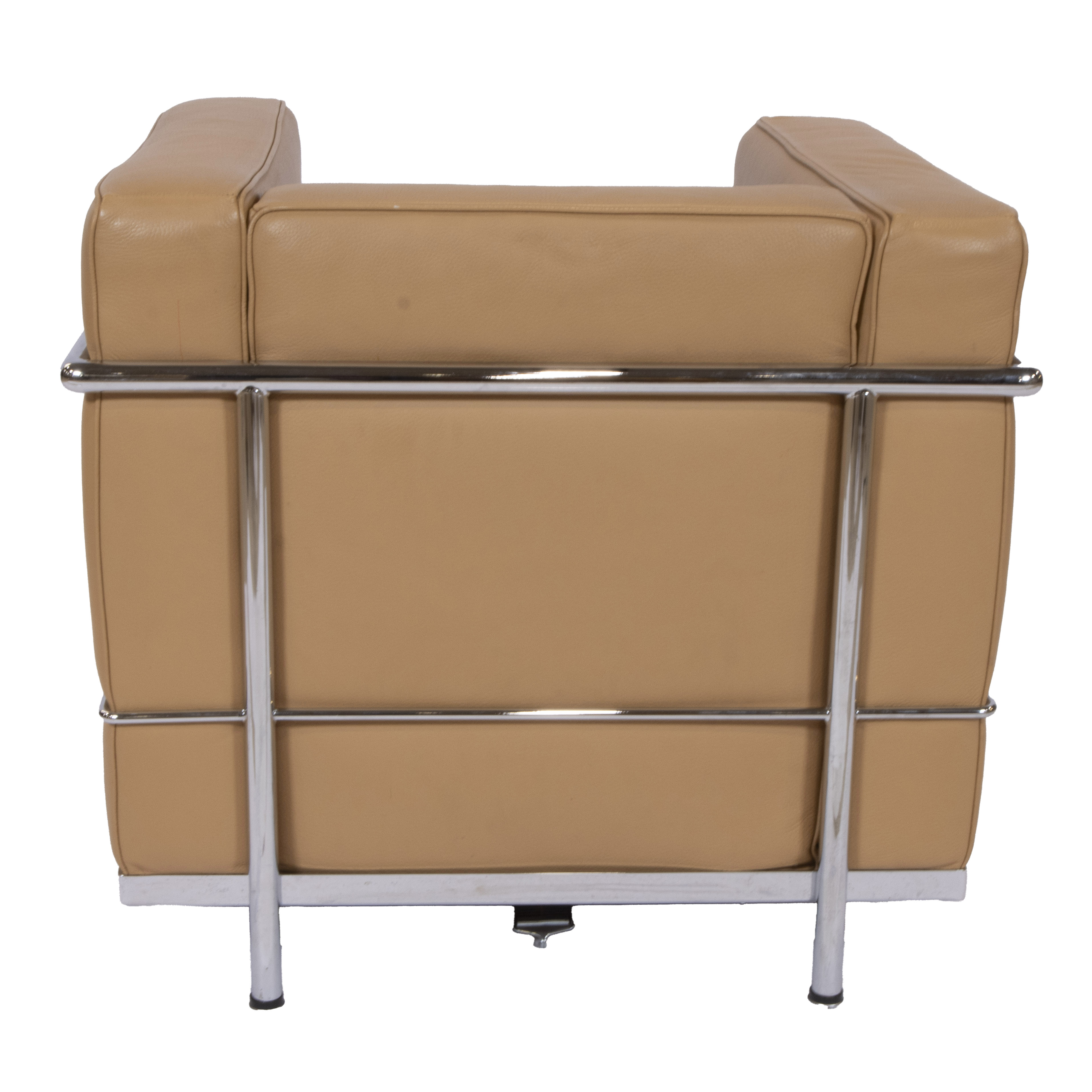 Seat to with model LC2 Le Corbusier, steel chrome-plated structure with cognac-coloured leather, mad - Bild 3 aus 4