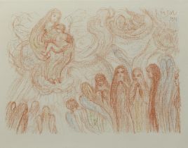 James ENSOR (1860-1949), lithograph from the series Scènes de la vie du Christ, La Vierge adorée par