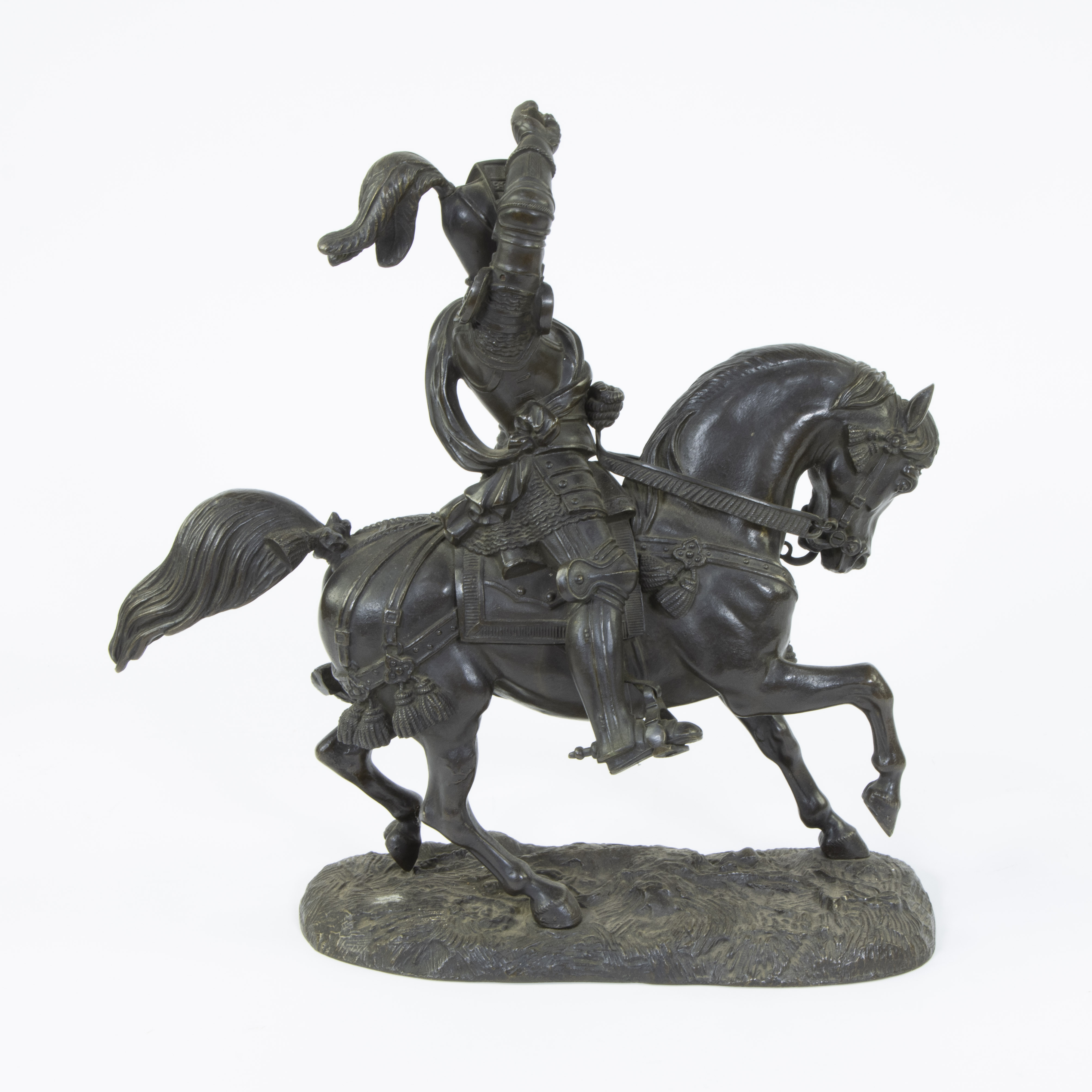 After Baron Carlo Marochetti, a patinated bronze equestrian figure of Emmanuel Philibert - Bild 2 aus 5