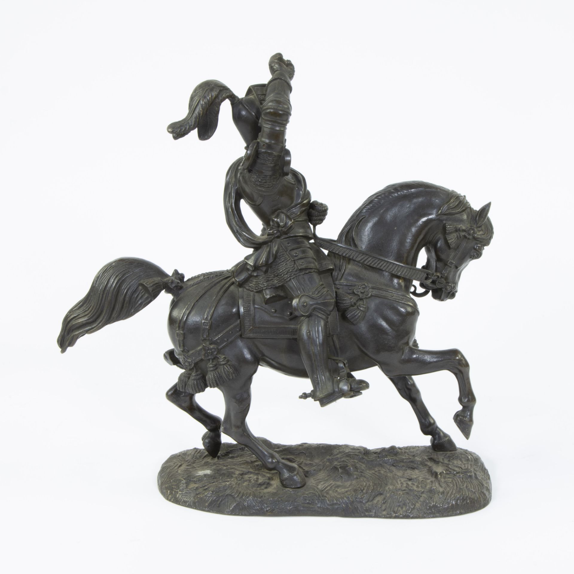 After Baron Carlo Marochetti, a patinated bronze equestrian figure of Emmanuel Philibert - Image 2 of 5