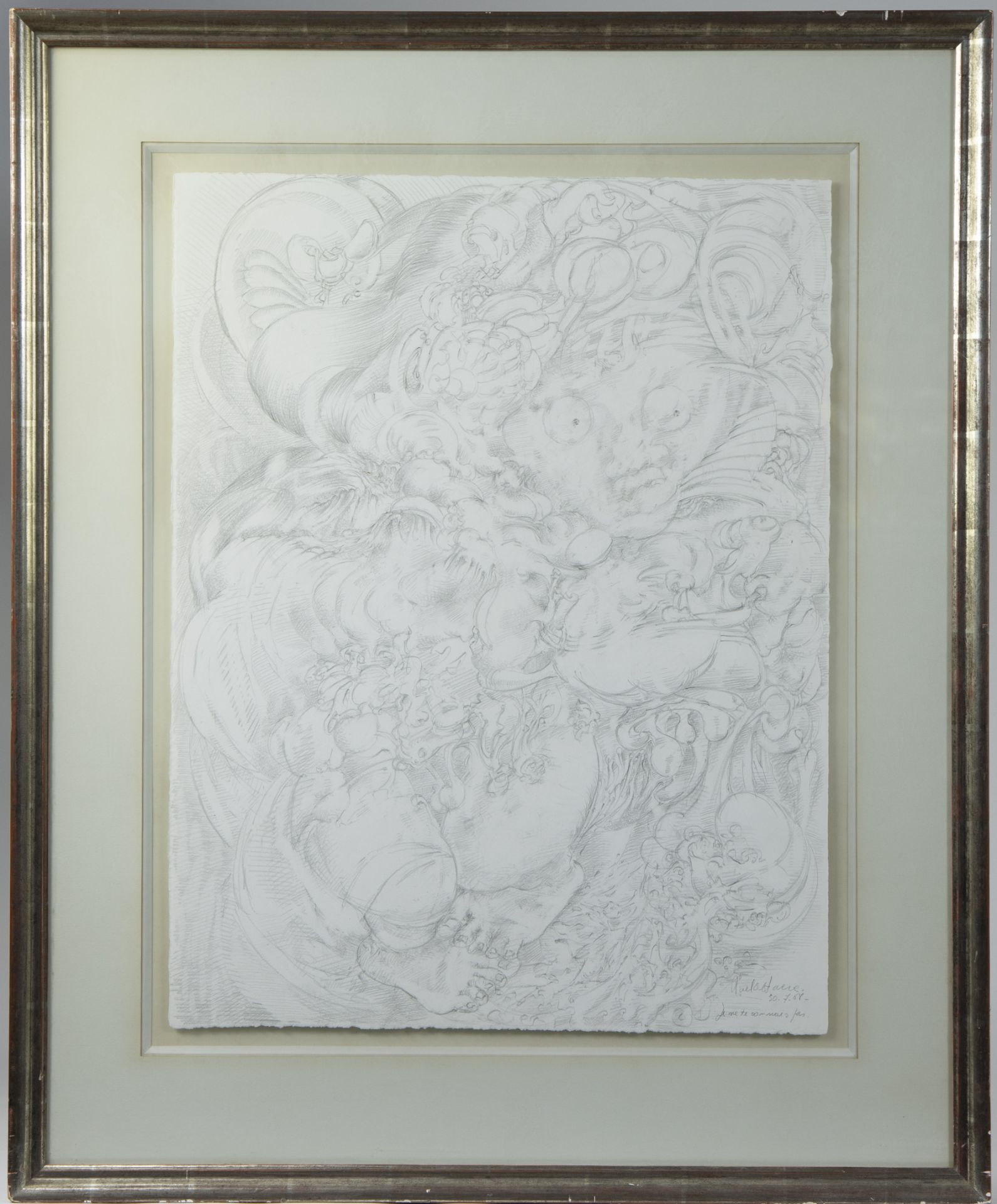 Roel D'HAESE (1921-1996), pencil drawing Je na connais pas, signed and dated 30/7/'68 - Bild 2 aus 3