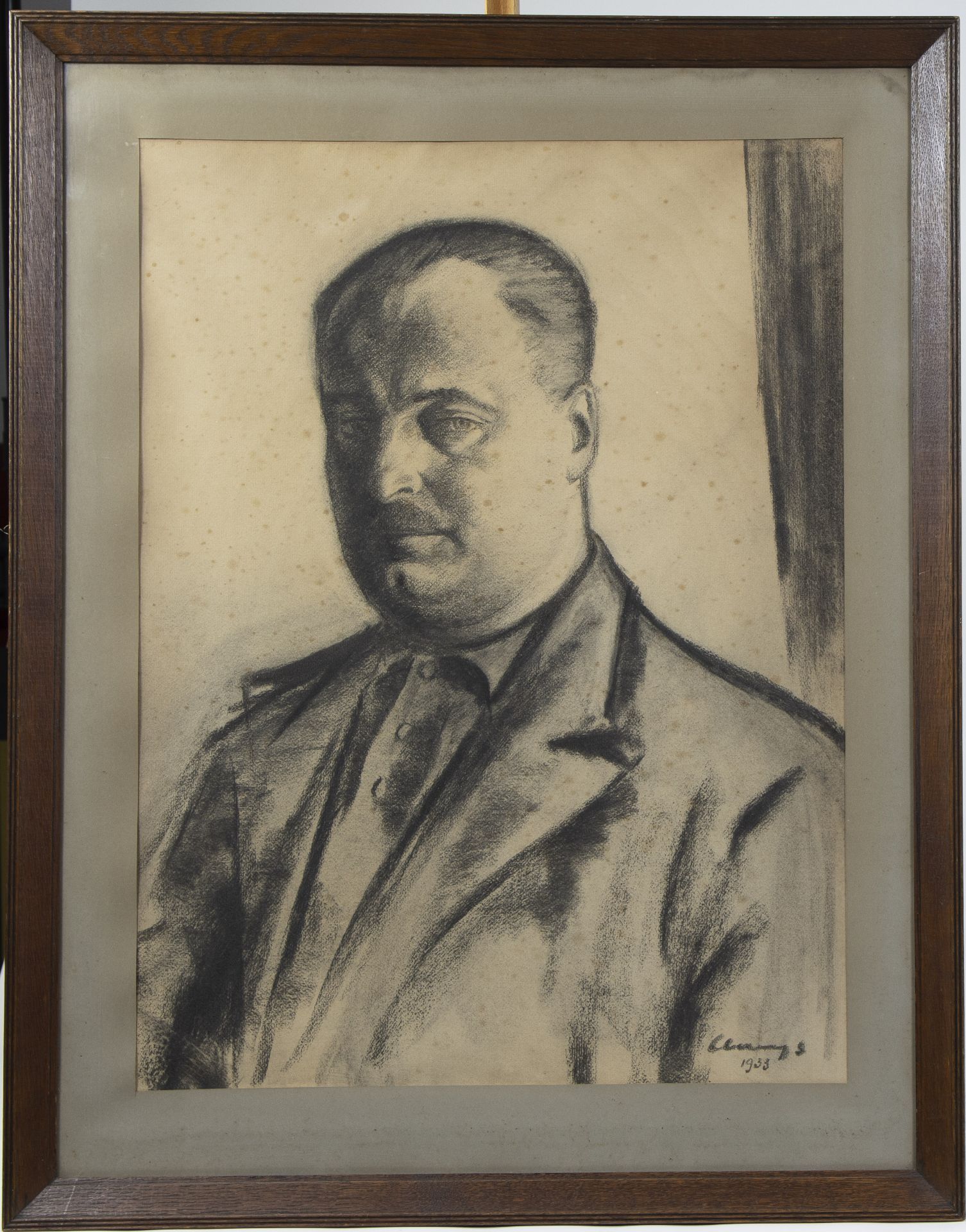 Albert CLAEYS (1889-1967), charcoal drawing (2) portrait of a man and a woman, signed and dated 1933 - Bild 3 aus 8