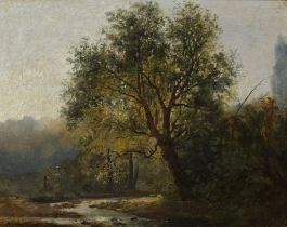 Alexandre CALAME (1810-1864), oil on canvas Landscape with river, signed