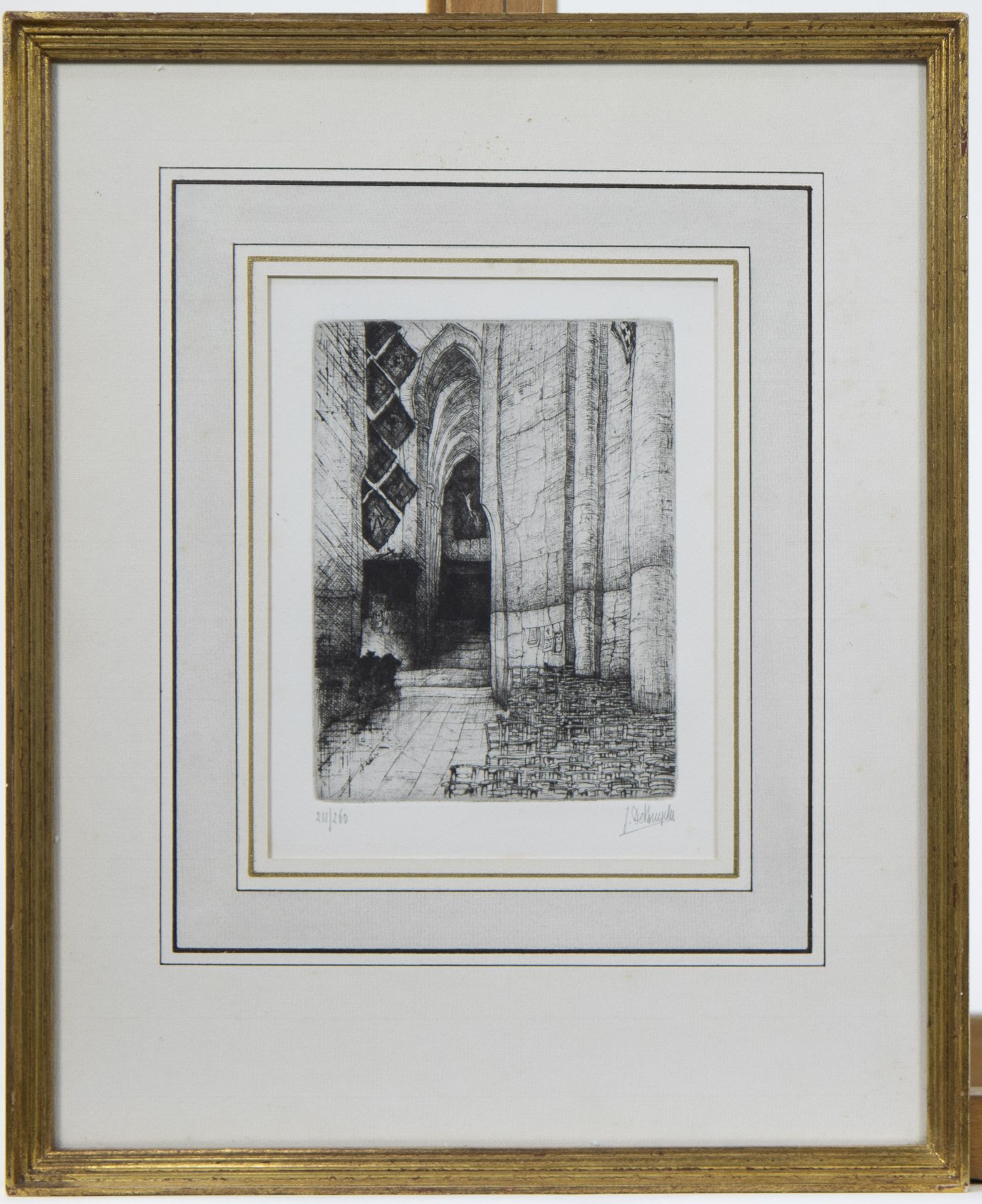 Jules DE BRUYCKER (1870-1945), etching St Nicholas church Ghent, numbered 211/260 and signed - Bild 2 aus 4