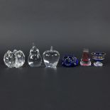 Val Saint Lambert collection of crystal ornaments, paperweight, miniature Borodin coupe