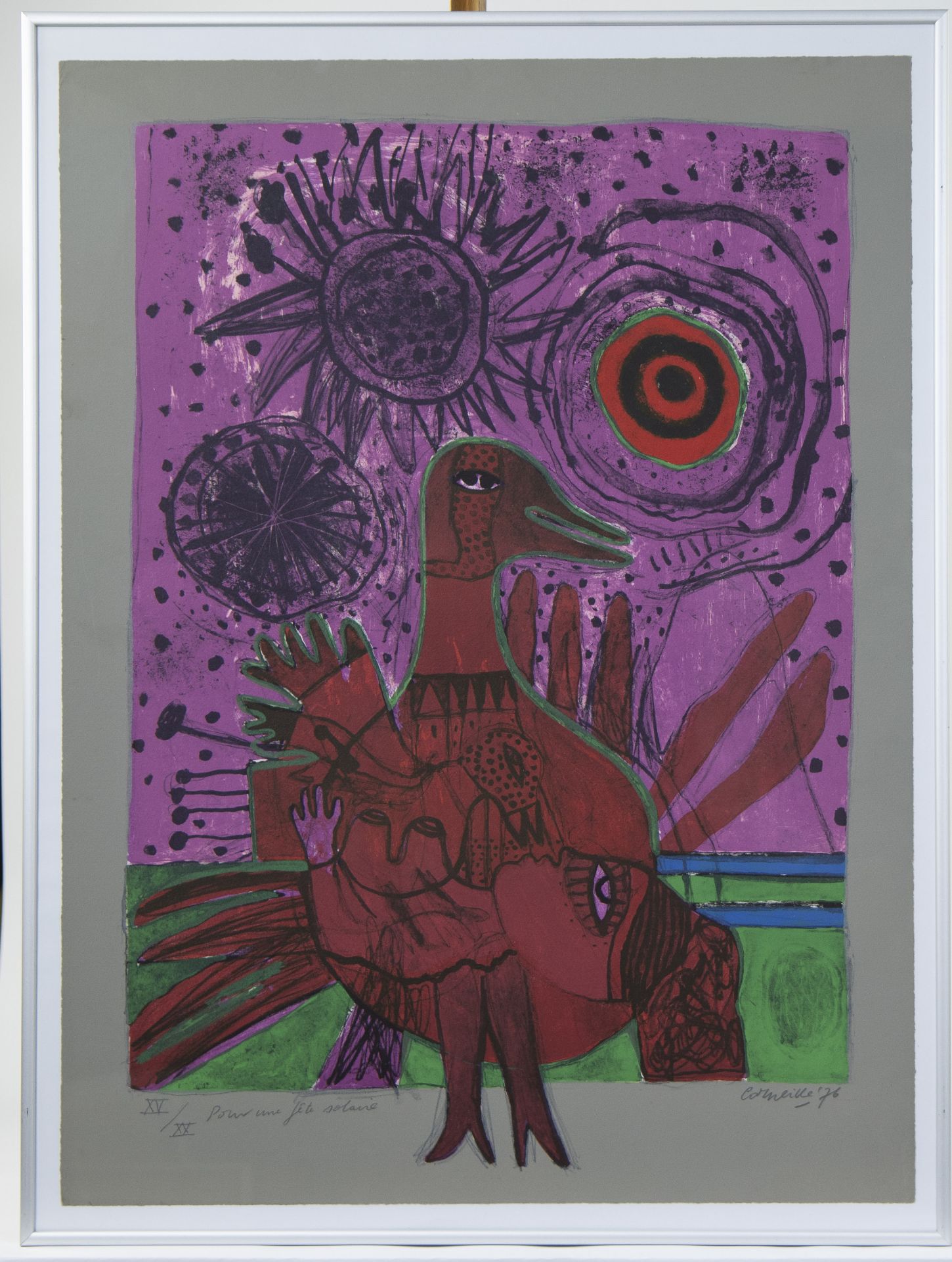 CORNEILLE (1922-2010), lithograph 'Pour une fête solaire', numbered XV:XX and dated 1976 - Image 2 of 4