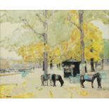 Claude JOUSSET (1935), oil on canvas Jardin du Luxembourg en automne, signed