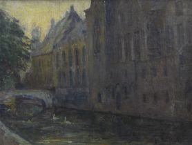 Jozef HORENBANT (1863-1956), oil on canvas Bridge view, signed