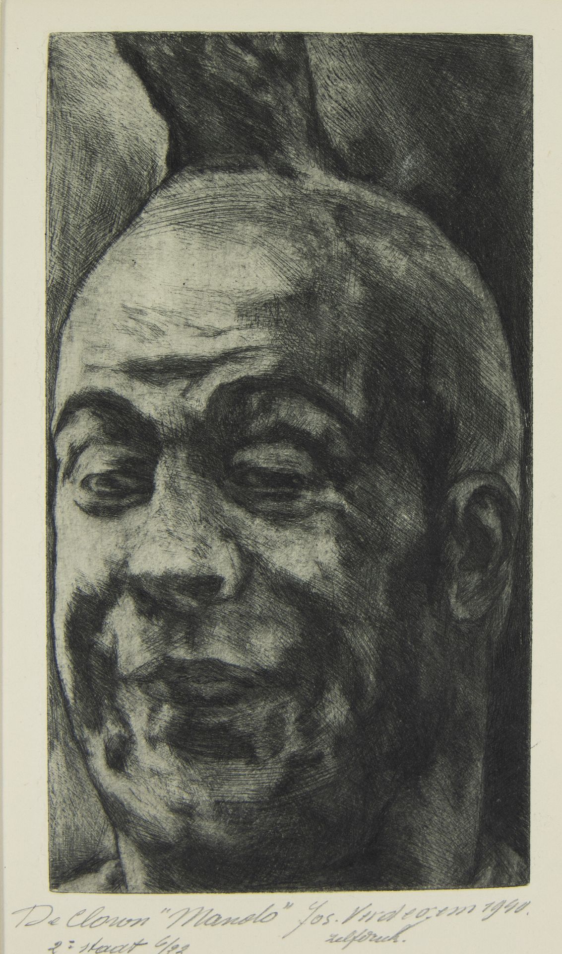 Joseph VERDEGEM (1897-1957), 2 etchings 'The Clown Manolo' 2nd state, 1940 and 'Thérèse Dorny' 1st s - Image 4 of 9