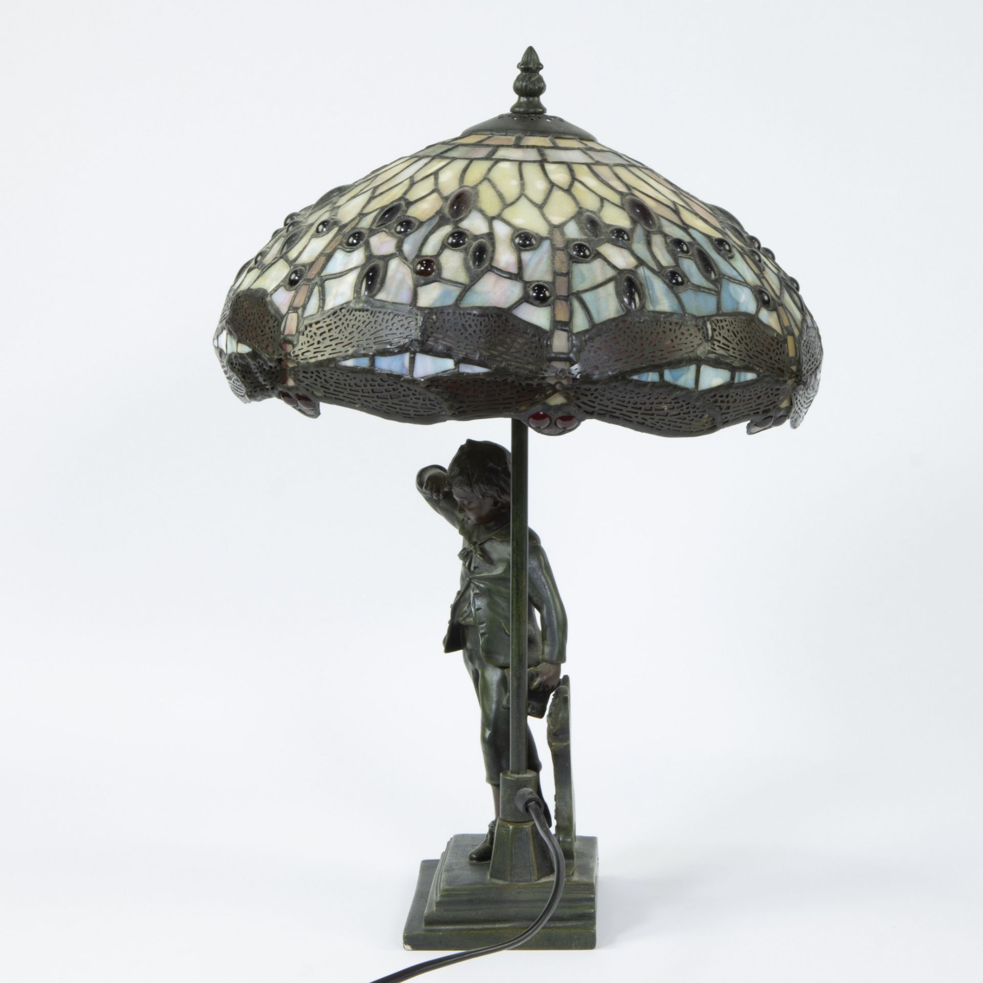 Tiffany-style lamp with decor of dragonflies - Image 5 of 5