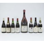 Various old wines Burgundy Meursault, Vosne Romanée, Gevrey Chambertin, Nuits Saint George and berge