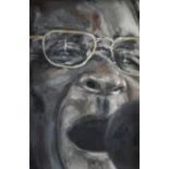 Thomas HUYGHE (1971), oil on wood Board of Control (Robert Mugabe), signed and dated 2009