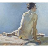 Johan VAN VLAENDEREN (1952), oil on canvas Reclining nude, signed and dated '03