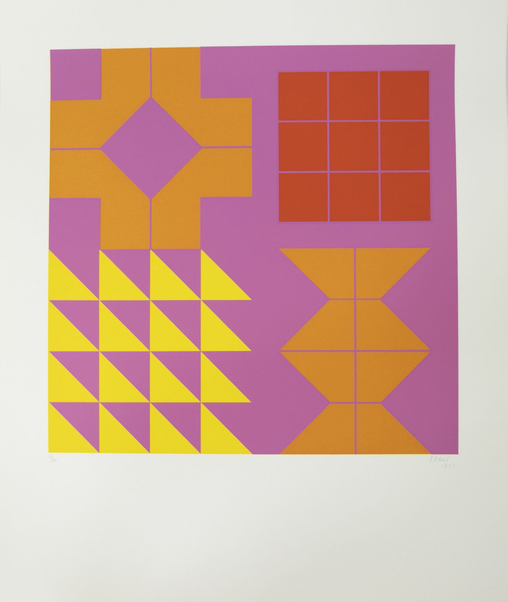 Victor NOËL (1916-2006), colour screenprint Untitled, numbered 13/20, signed and dated 1977 - Bild 2 aus 4