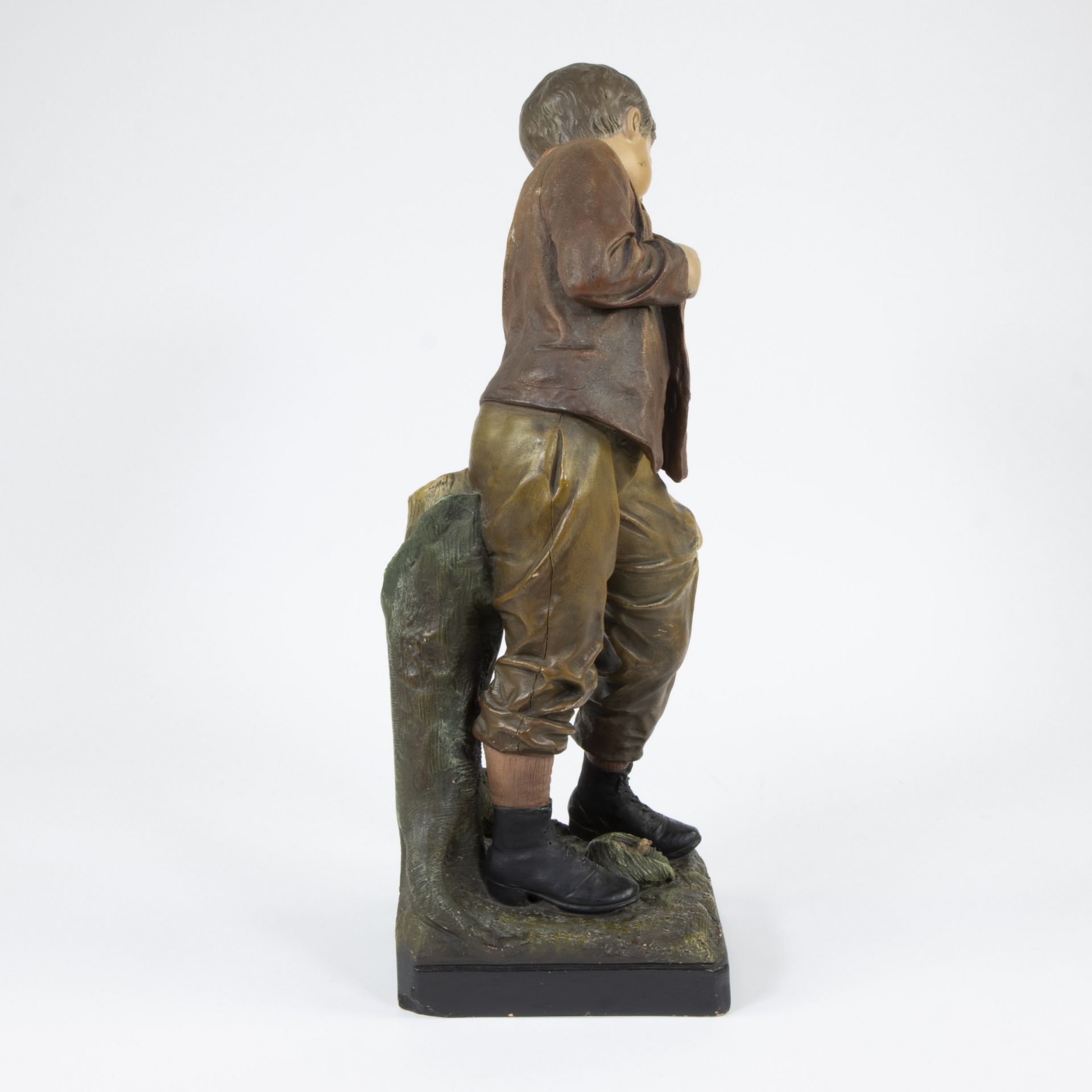 LE GULUCHE Joseph (1849-1915), figure humaine - enfant in painted terracotta, signed - Image 5 of 5