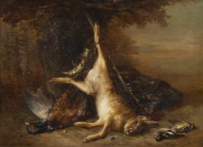 François Joseph HUYGENS (1820-1908), oil on canvas Still life with hare, signed and dated 1898