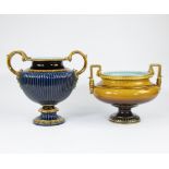 2 beautiful majolica garden vases Sarreguemines