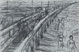 Henri Victor WOLVENS (1896-1977), pencil drawing The palisade, signed