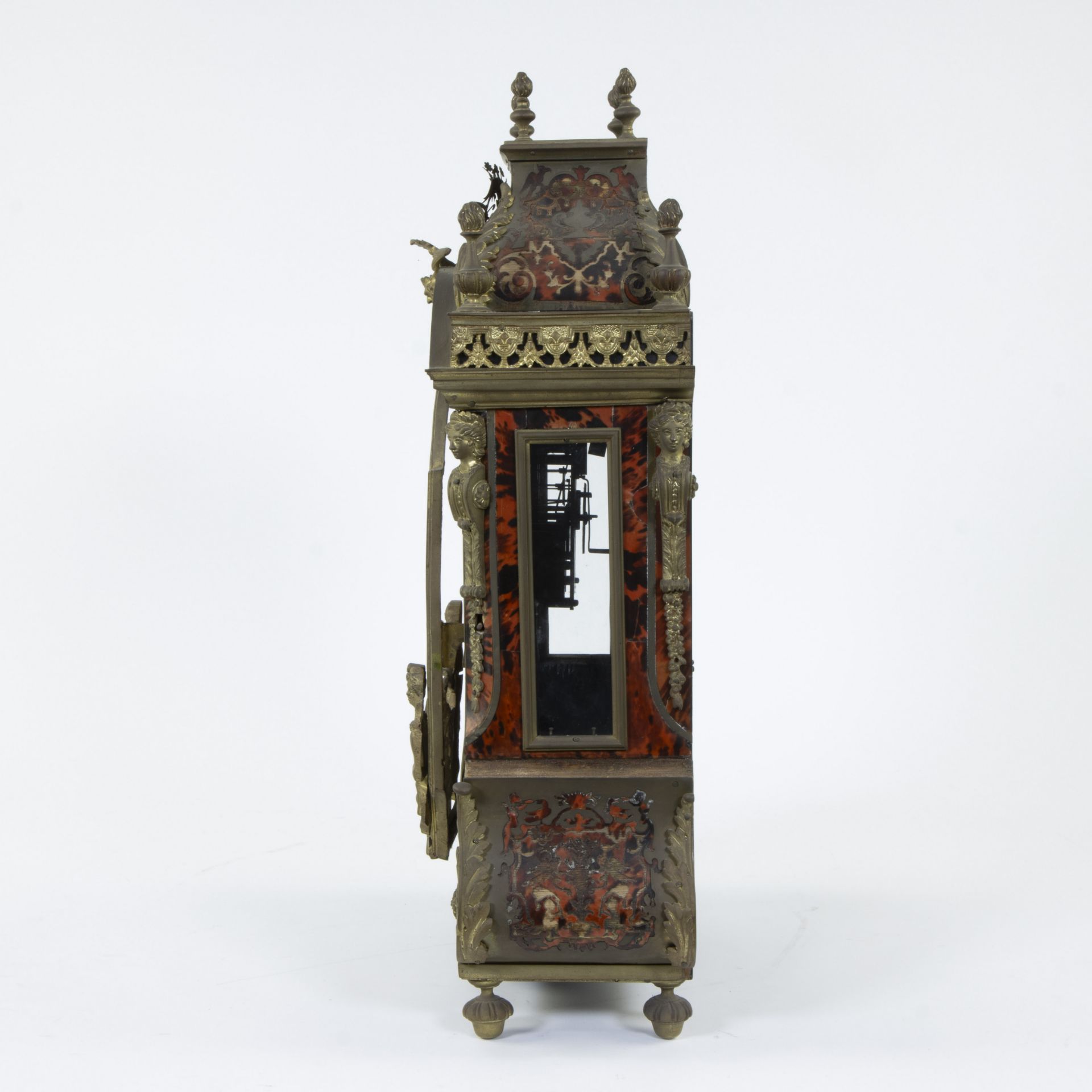 French 19th-century boulle clock after Balthazar Martinot with finely chiselled gilt dial with white - Image 2 of 6