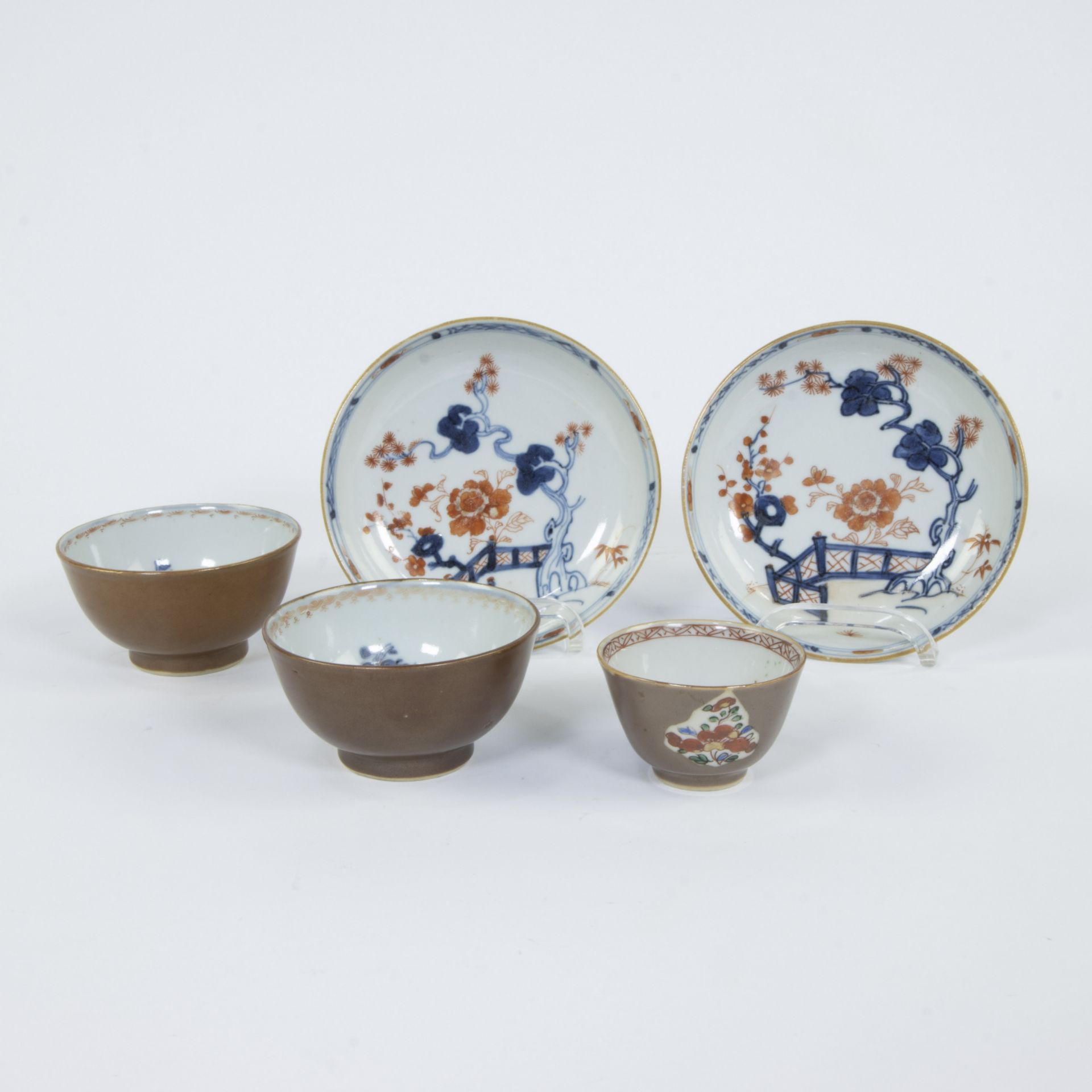 Collection of Chinese, Imari and capuchin cups, 18th century