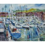 Yvon GRAC (1945), oil on canvas Couple au port de Nice, signed