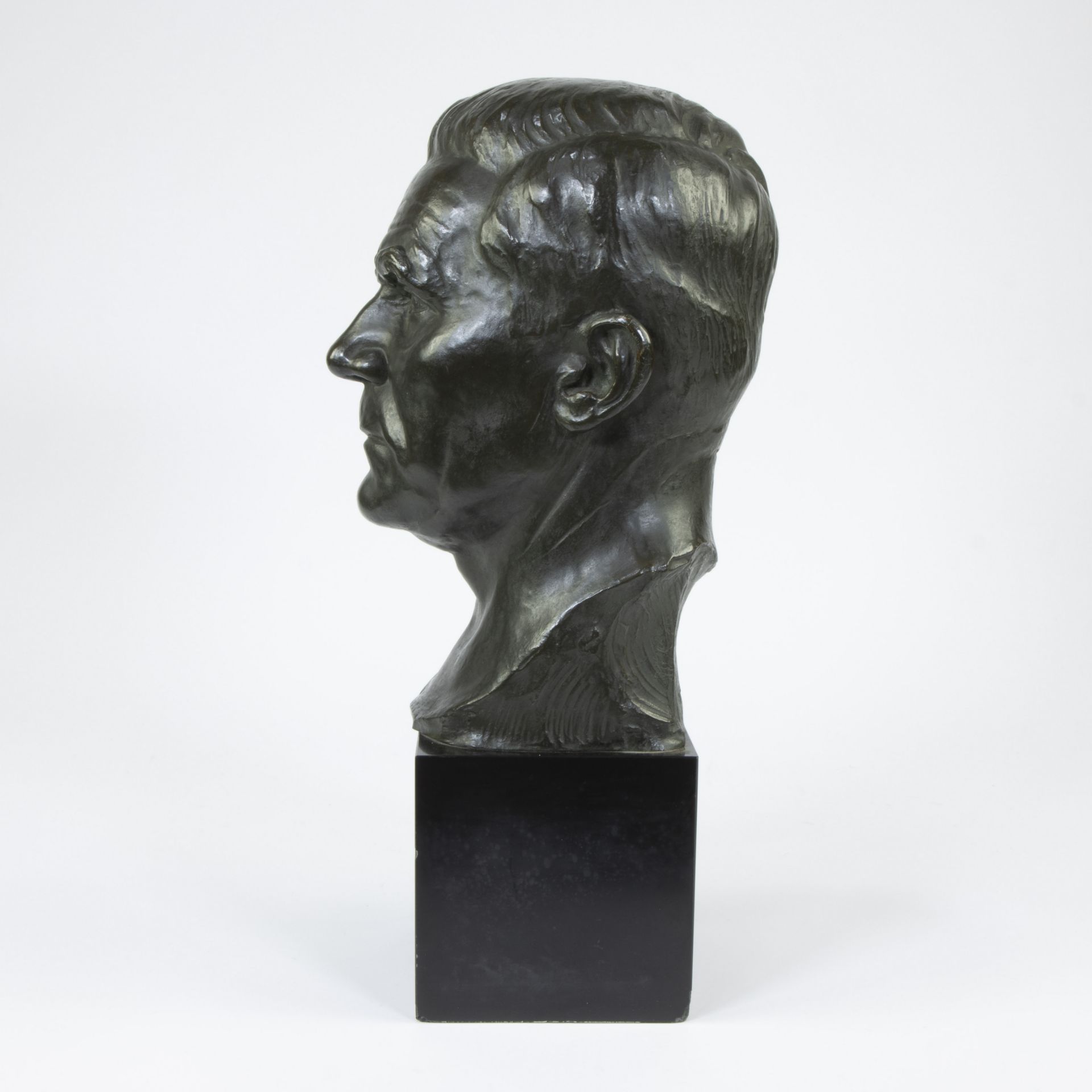 Henri THIERY (1875-1941), bronze male head, signed - Bild 2 aus 6