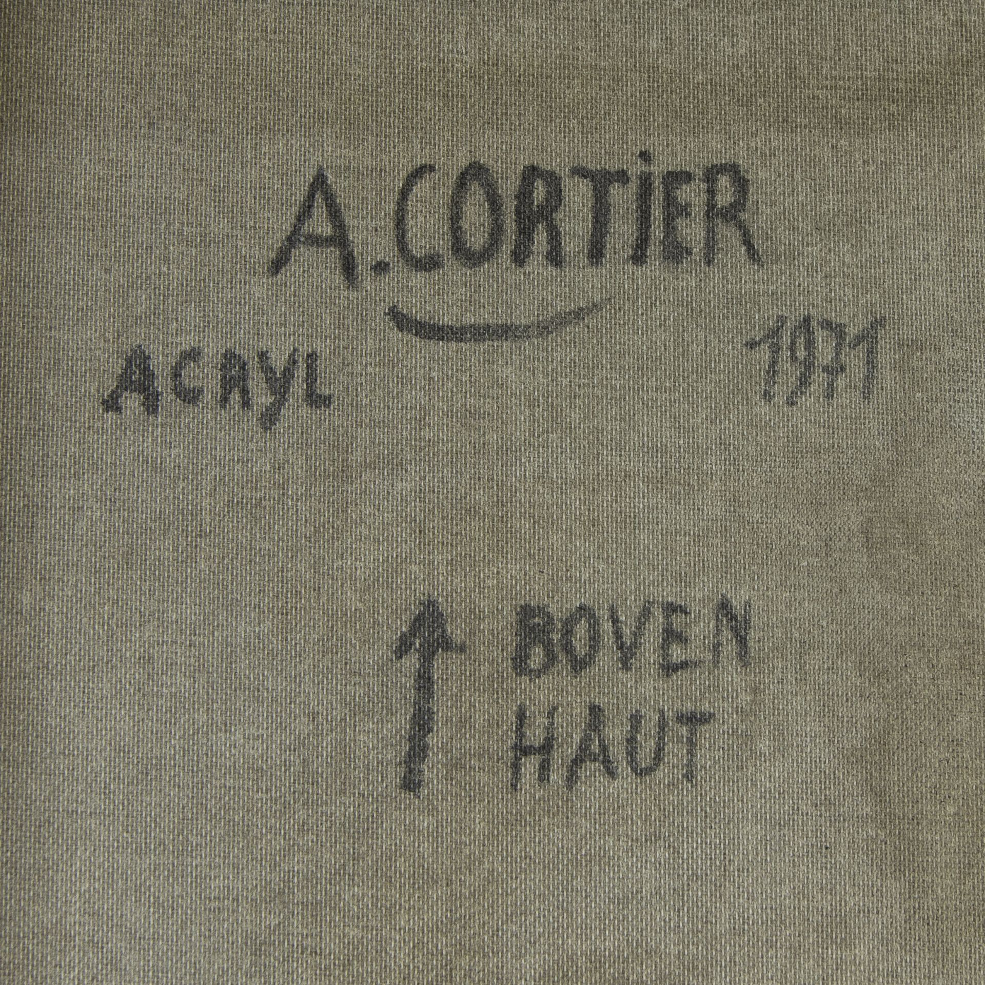 Amédée CORTIER (1921-1976), acrylic on canvas Opus incertum, signed and dated 1971 - Bild 4 aus 4