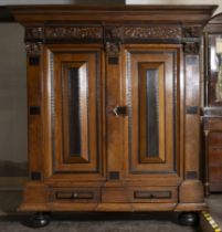 An antique 'Dutch Cushion Cabinet', ebonised wood, 19th century