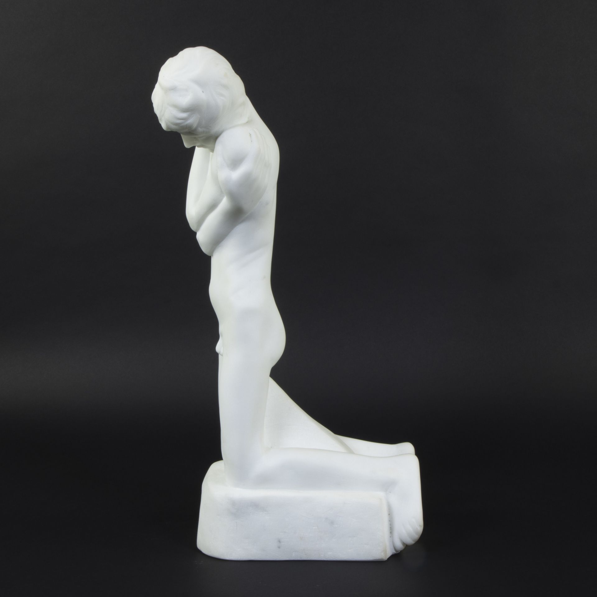 George MINNE (1866-1941), Carrara marble statue De kleine geknielde, posthumous - Bild 4 aus 8