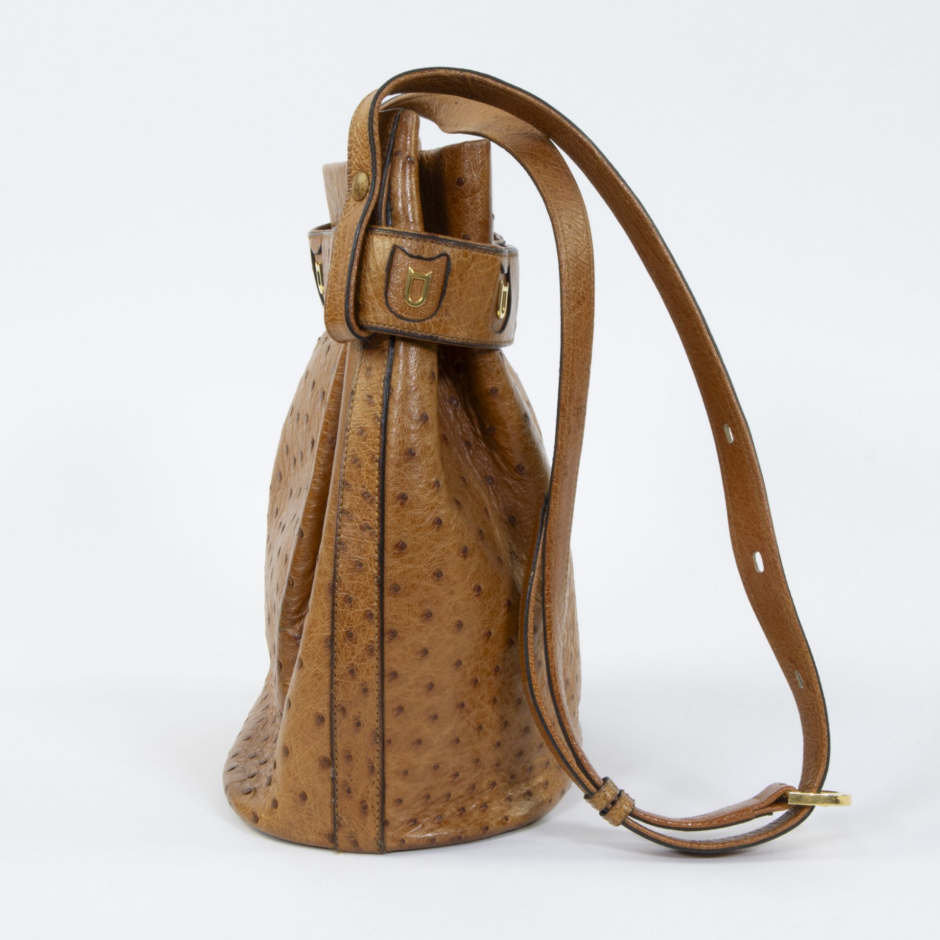 Delvaux Cerceau in cognac ostrich with dust bag - Image 2 of 5