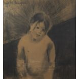 Dees DE BRUYNE (1940-1998), charcoal drawing Young girl, signed