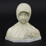 Richard AURILI (1864-1943), marble bust of a girl, signed