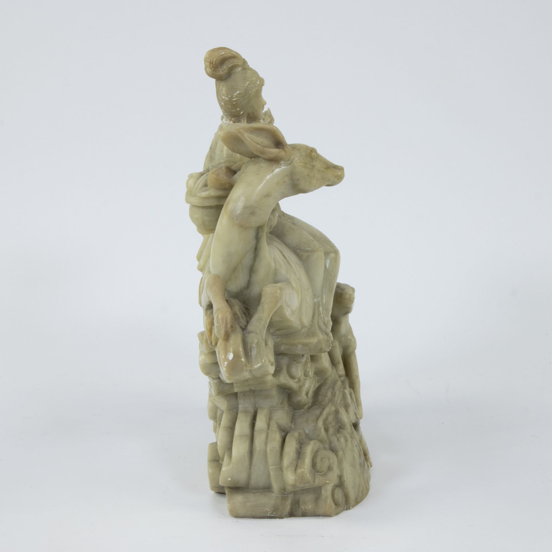Chinese statue of Guayin on a Chinese water tree in soapstone - Image 2 of 5