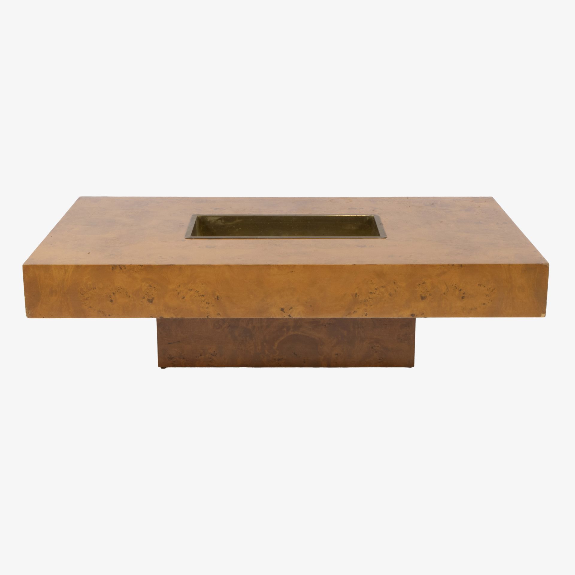 Coffee table in root wood and copper design Jean Charles