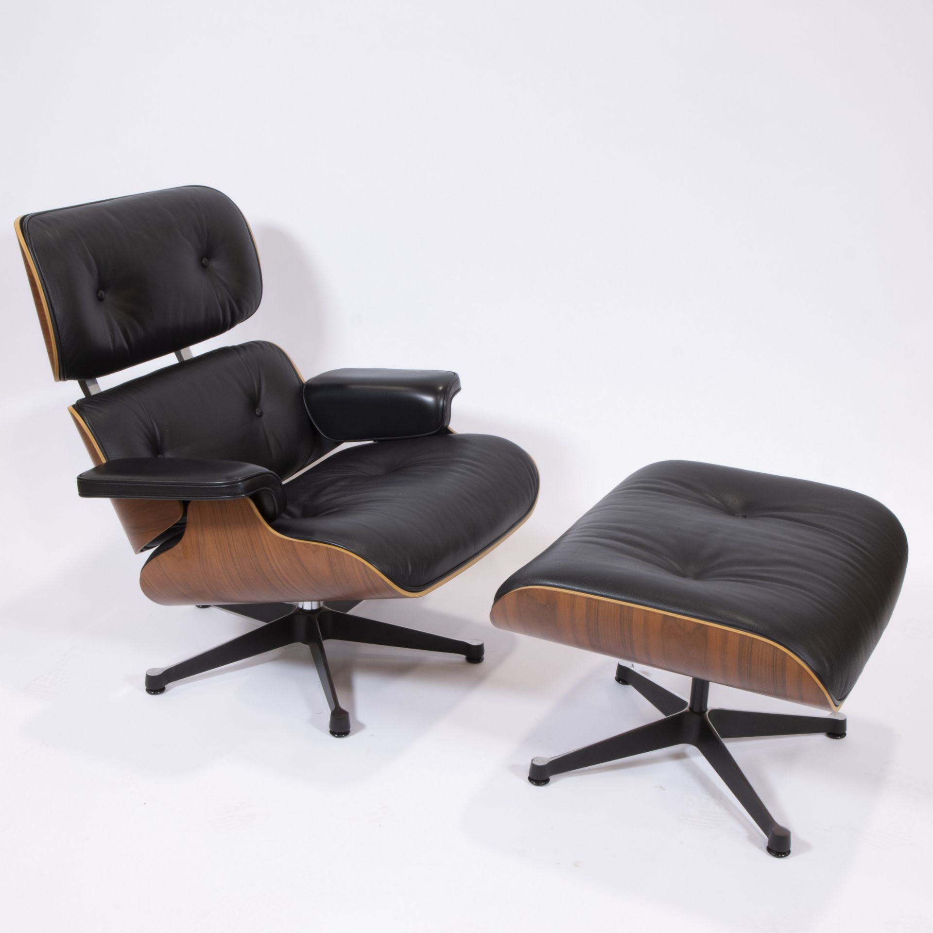 Original Charles Eames lounge chair and footstool for Vitra, marked