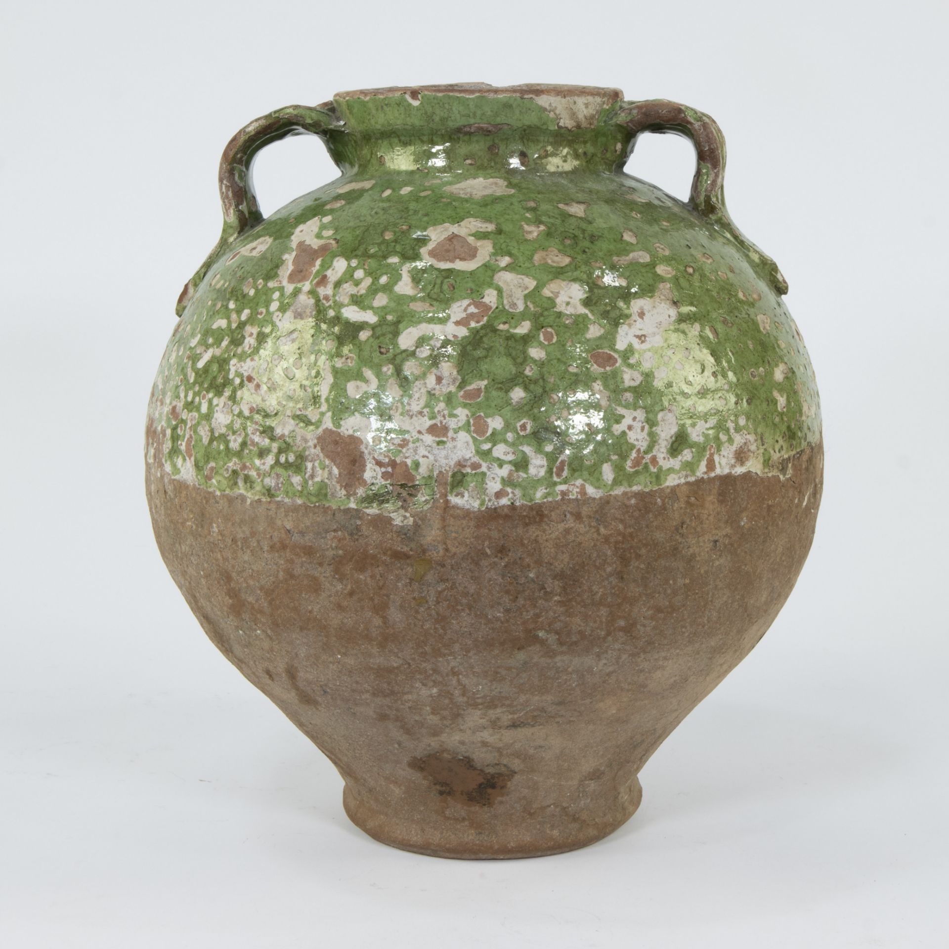 19th century French glazed terracotta jug - Image 3 of 5