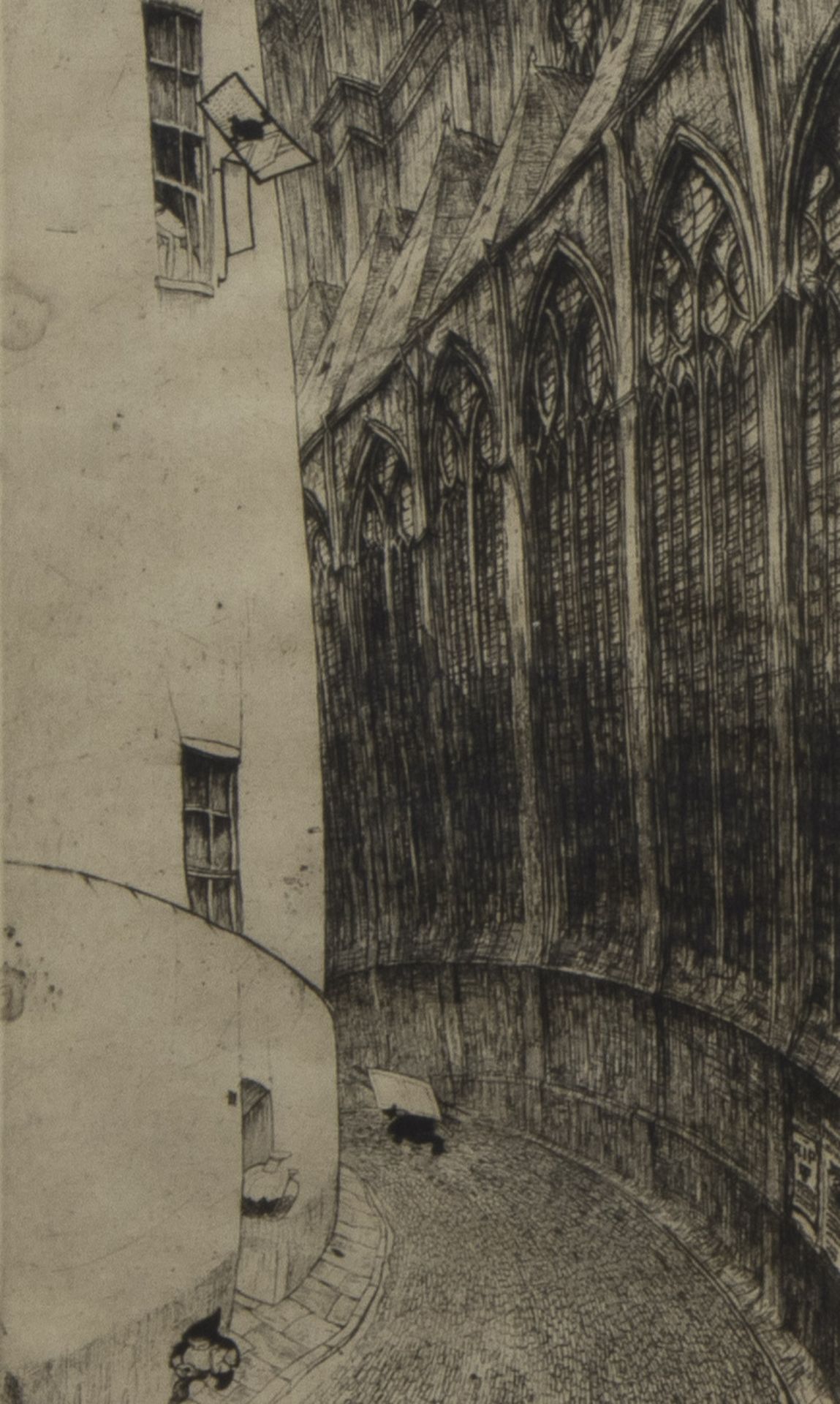 Jules DE BRUYCKER (1870-1945), etching from Sites et visions de Gand, 1st state, signed