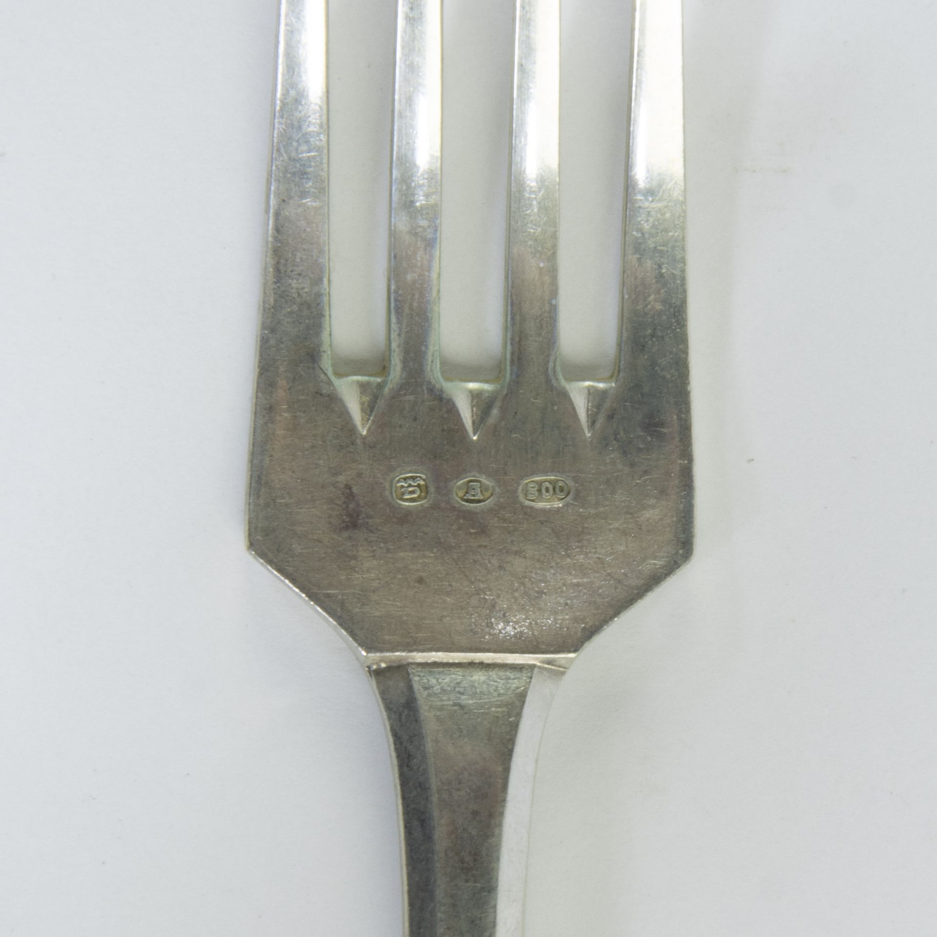 Silver cutlery Delheid, A800, weight 10660 grams, with initials of the family De Witte Jacques Wille - Image 3 of 8