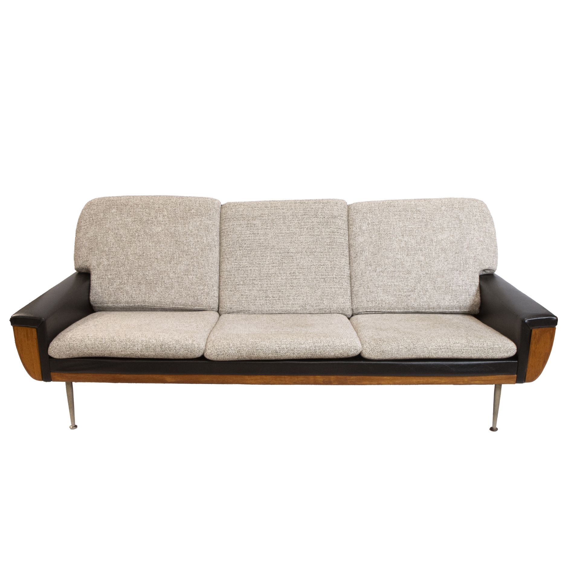 Vintage lounge in pallisander and black skai, three-seat and 2 one-seat, 1960s - Bild 3 aus 5