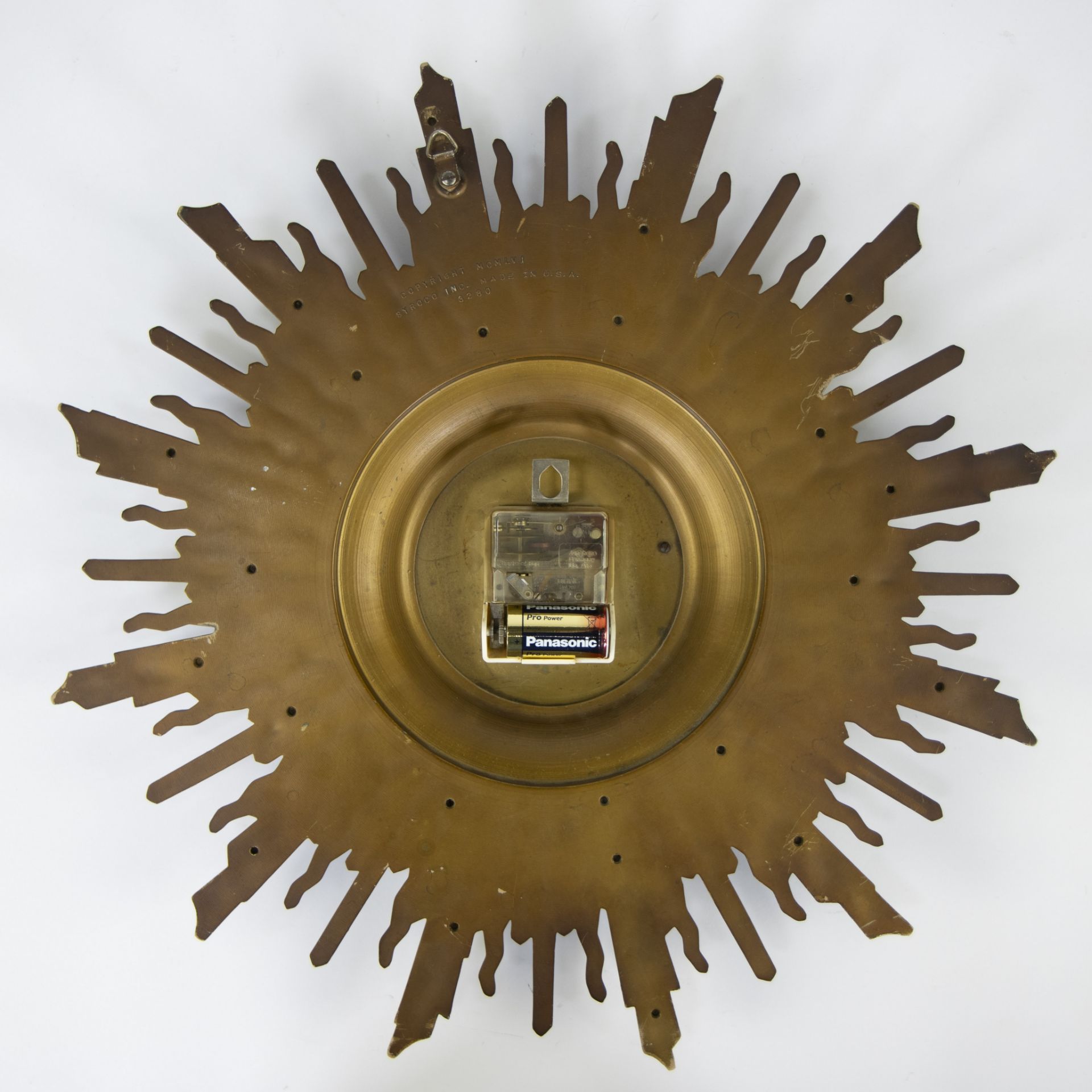 Sunburst clock Bayard 1956, Syroco USA - Bild 3 aus 4
