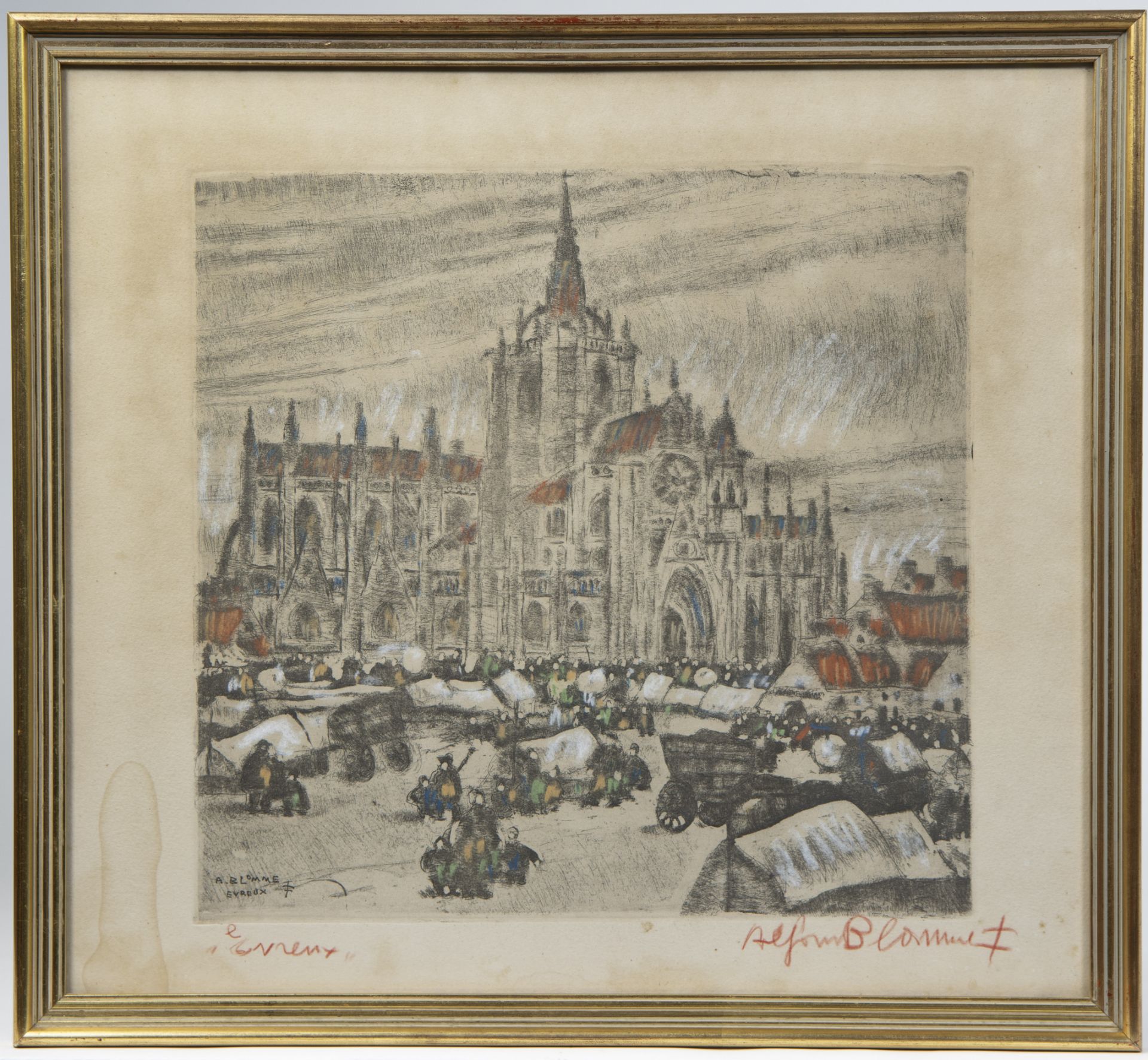 Alfons BLOMME (1889-1979), 2 etchings, signed and added 2 etchings by Clement De Porre, signed - Image 9 of 9